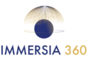 Logo IMMERSIA 360 bleu et or