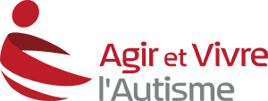Logo association AGIR ET VIVRE L'AUTISME rouge et gris