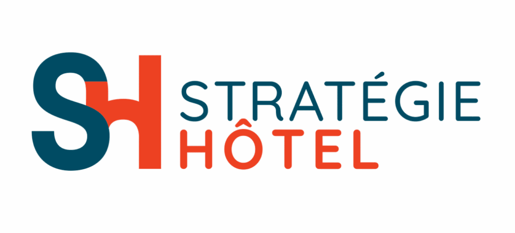 Logo STATÉGIE HOTEL bleu et orange