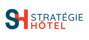 Logo STATÉGIE HOTEL bleu et orange