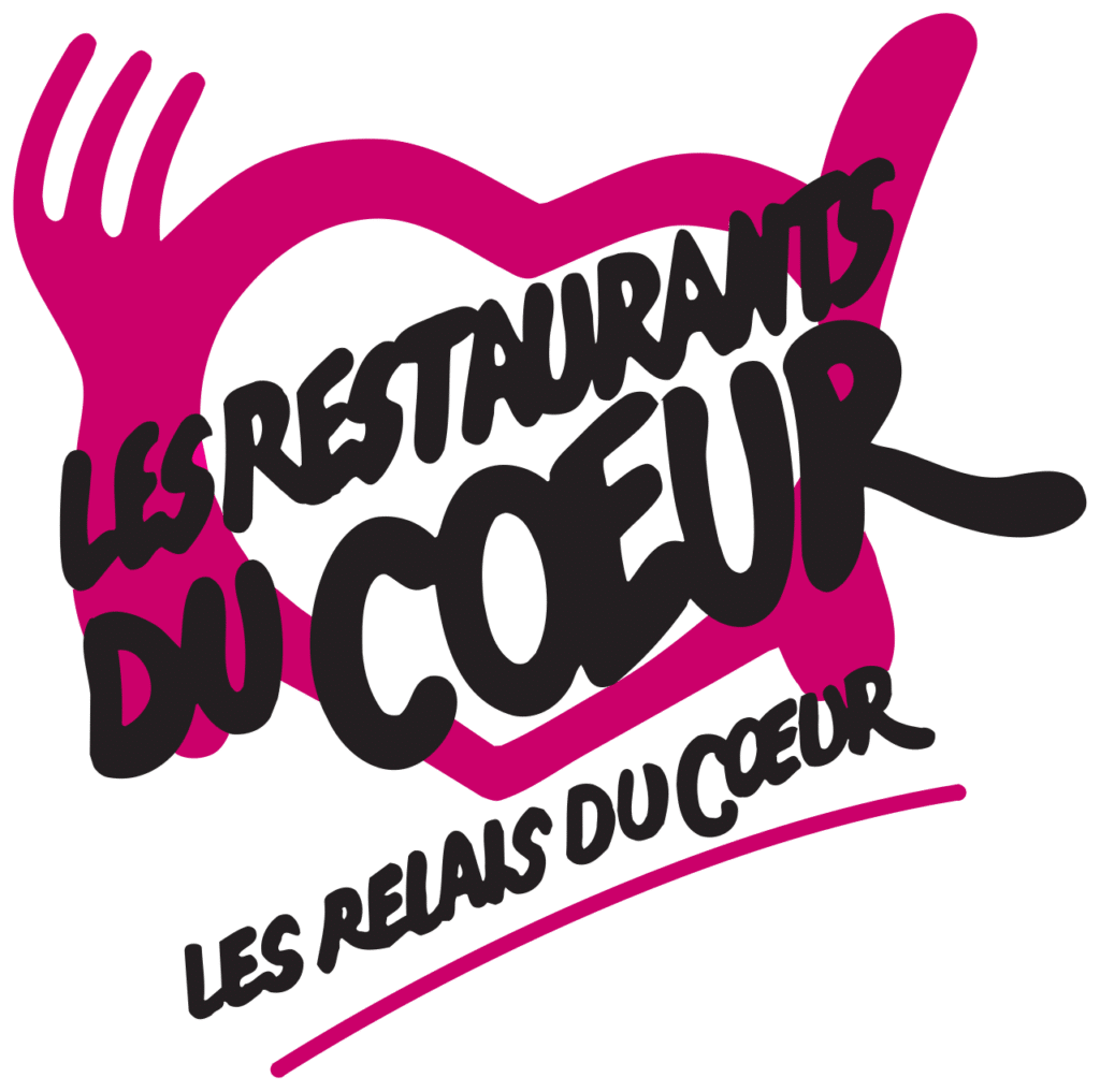 Logo association RESTO DU COEUR noir et rose