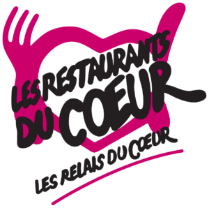 Logo association RESTO DU COEUR noir et rose