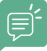 Pictogramme vert et blanc message.