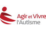 Logo association AGIR ET VIVRE L'AUTISME rouge et gris